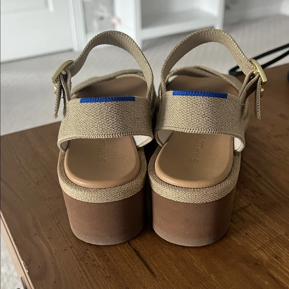 Rothy's Platform Sandals with Gold Buckle - 6.5